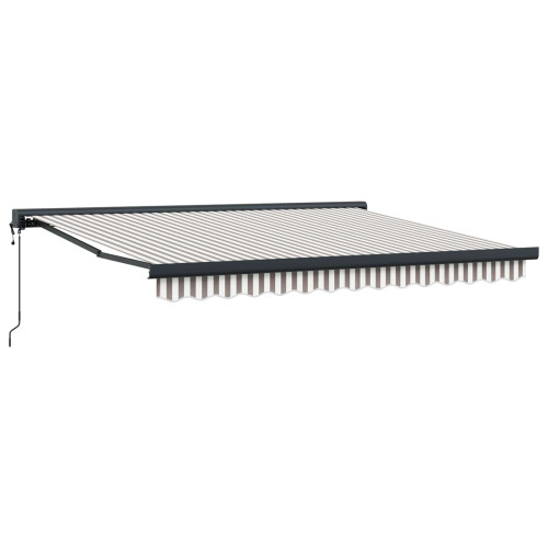 vidaXL Utdragbar markis Ljusgrå och vit. 400 × 300 cm Tyg och Metall