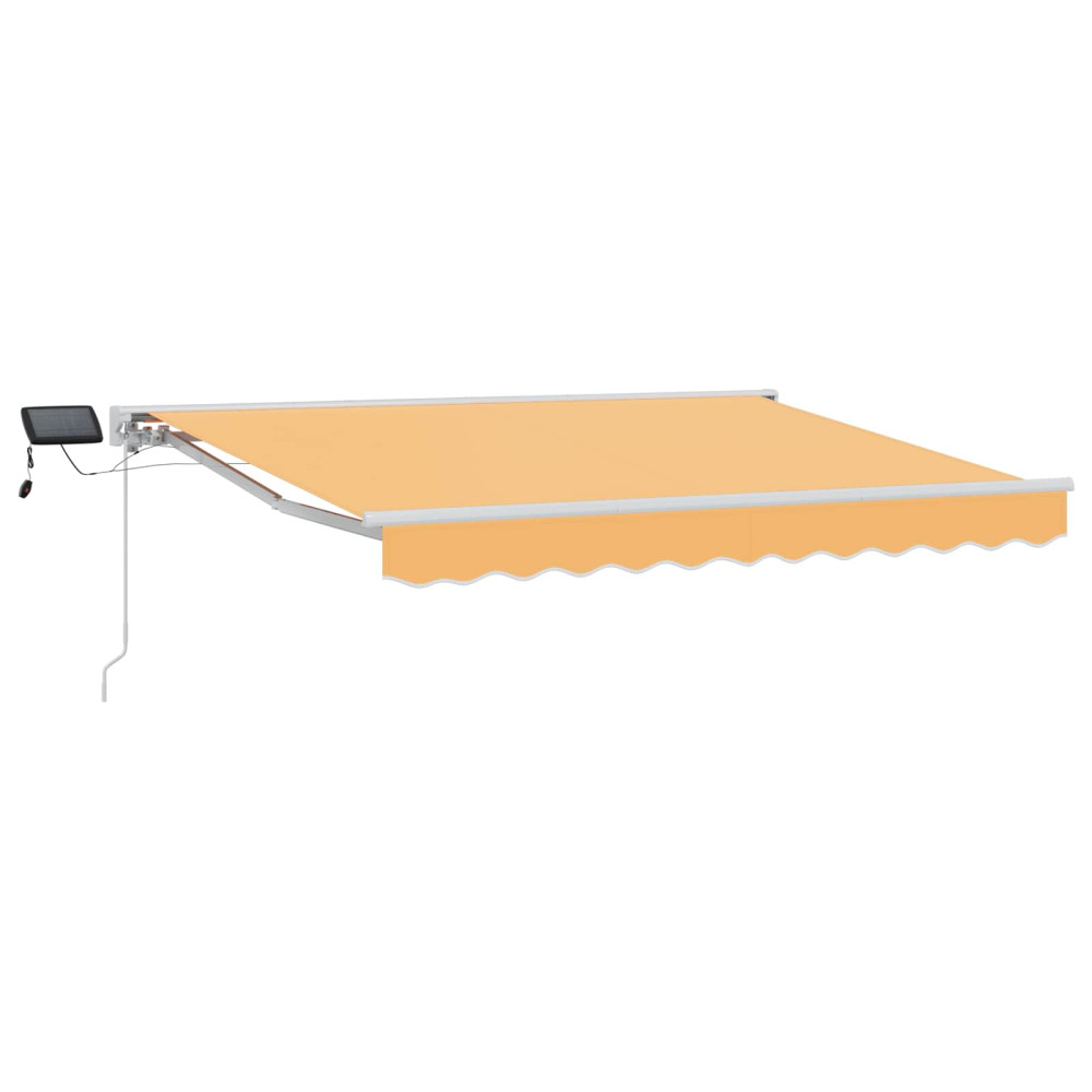 Produktbild för Manuell markisram med LED-lampor Sand 4 × 3 m