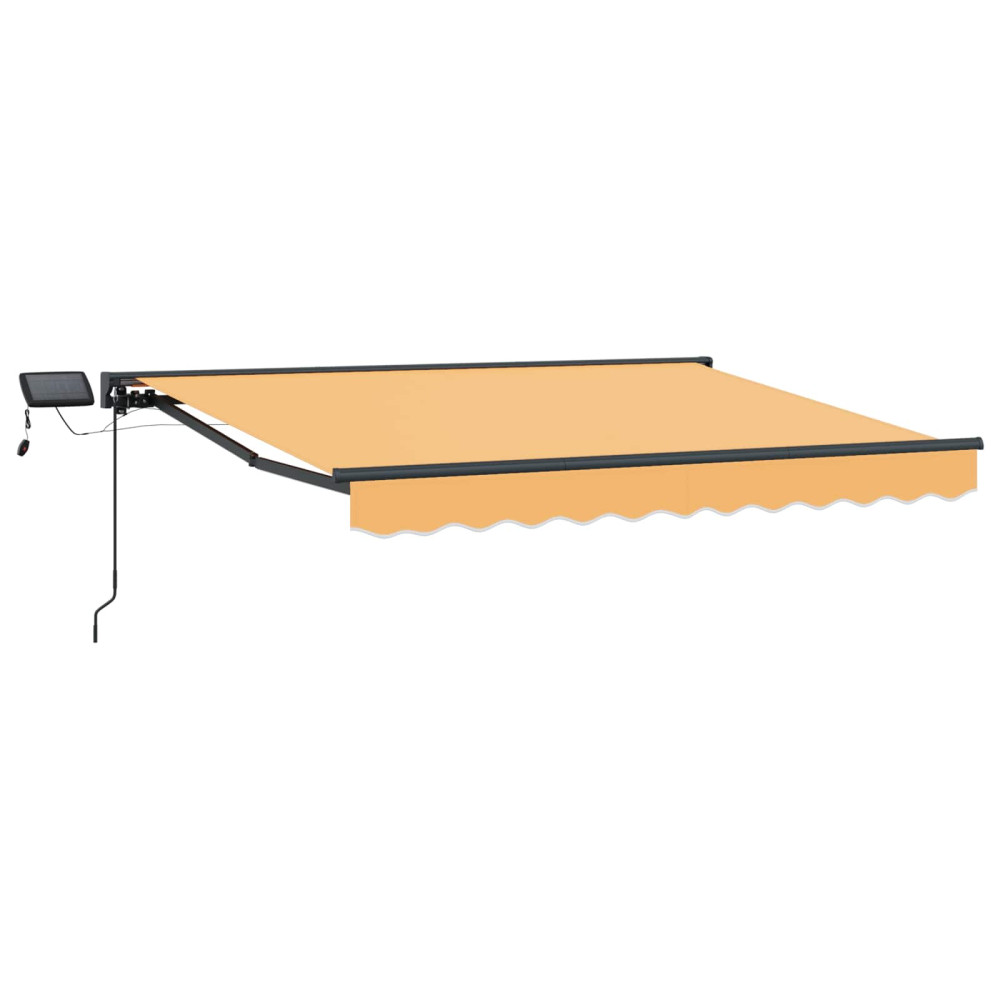 Produktbild för Manuell markisram med LED-lampor Sand 4 × 3 m