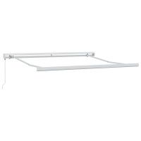 Produktbild för Utdragbar markis Ljusgrå och vit. 500 × 300 cm