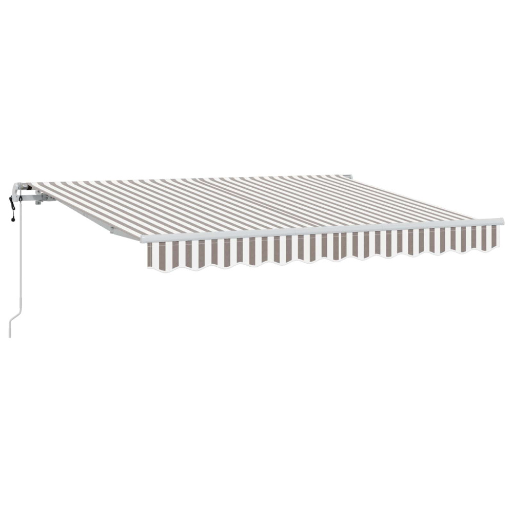 Produktbild för Utdragbar markis Ljusgrå och vit. 600 × 300 cm