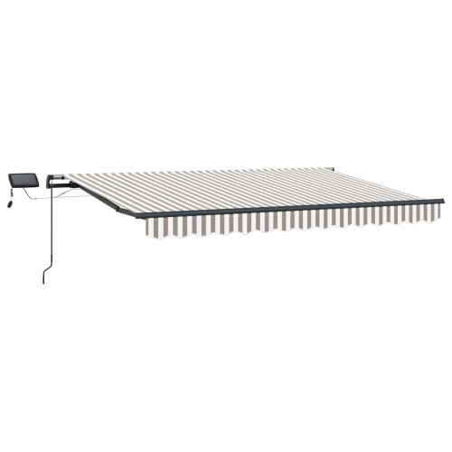 vidaXL Utdragbar markis Ljusgrå och vit. 600 × 350 cm