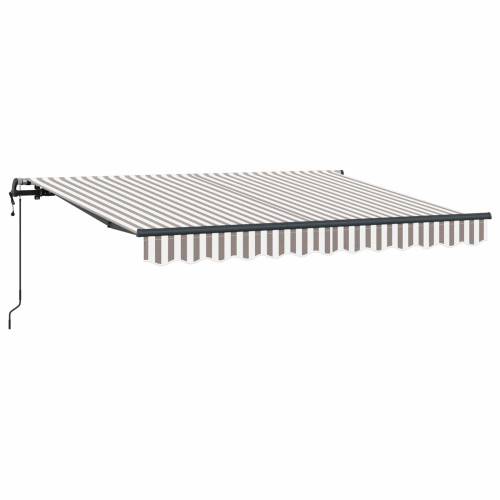 vidaXL Utdragbar markis Ljusgrå och vit. 600 × 350 cm