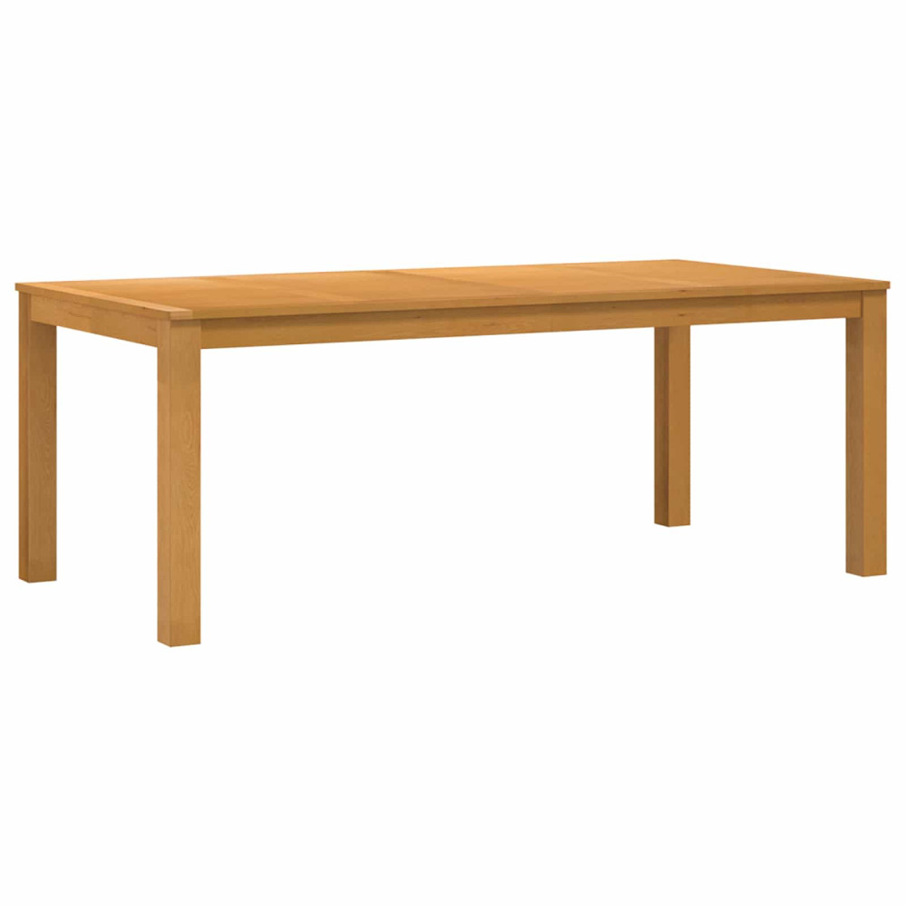 Produktbild för Matbord 200 x 100 x 75 cm Massivt Ekträ Naturlig Rektangulär