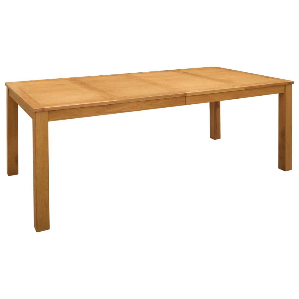 Produktbild för Matbord 200 x 100 x 75 cm Massivt Ekträ Naturlig Rektangulär