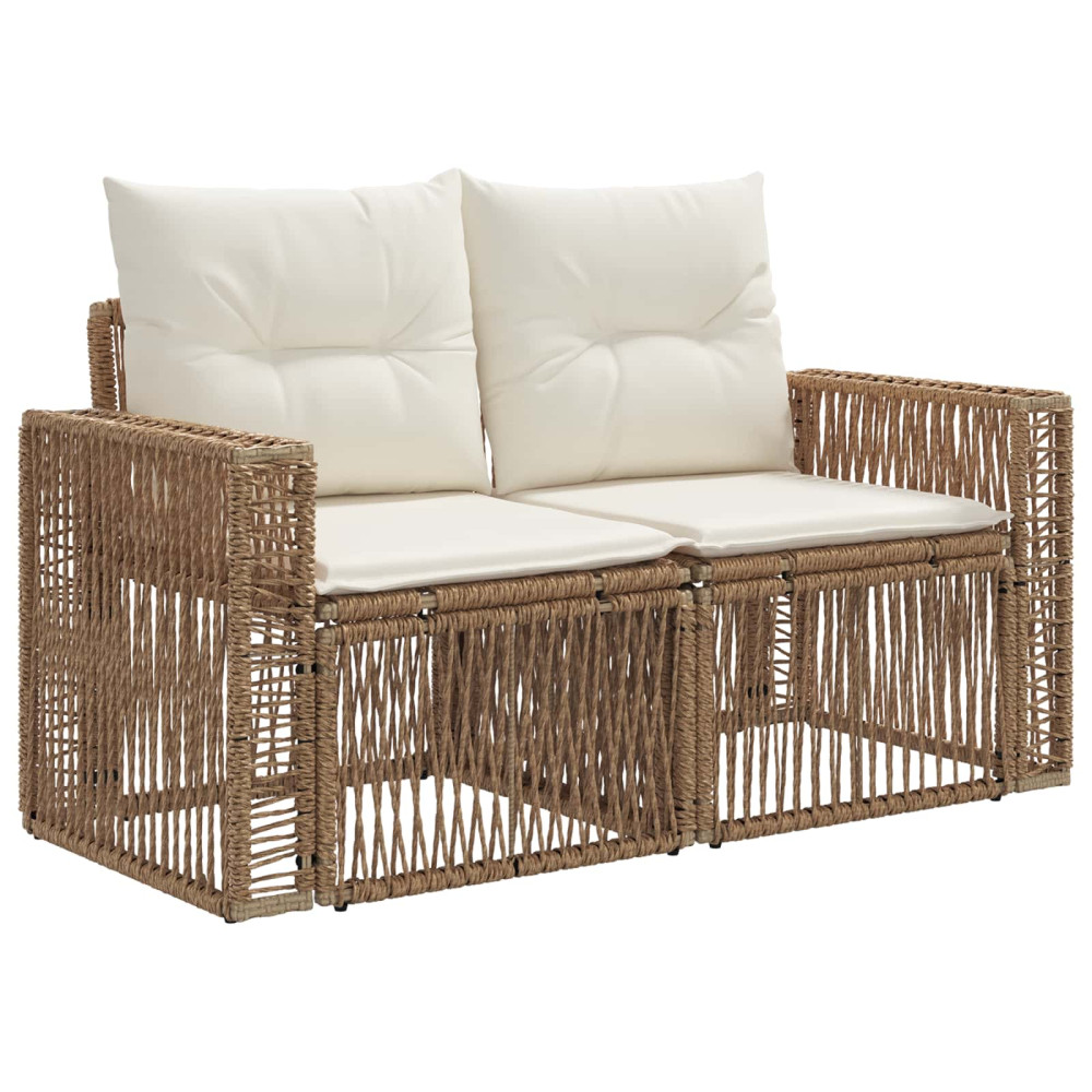 Produktbild för Trädgårdsoffset 4 pcs Beige och krämvit konstrotting
