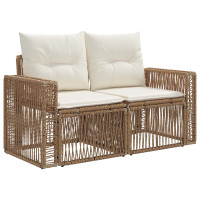 Produktbild för Trädgårdsoffset 4 pcs Beige och krämvit konstrotting