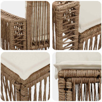 Produktbild för Trädgårdsoffset 4 pcs Beige och krämvit konstrotting