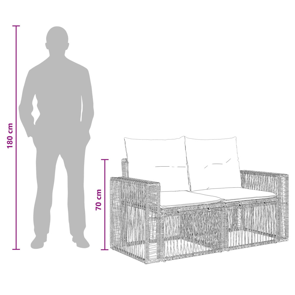Produktbild för Trädgårdsoffset 4 pcs Beige och krämvit konstrotting