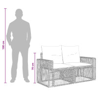 Produktbild för Trädgårdsoffset 4 pcs Beige och krämvit konstrotting