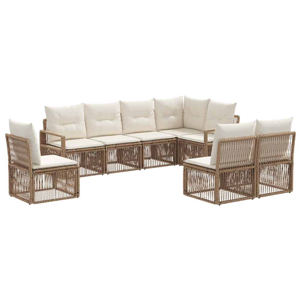 Produktbild för Trädgårdsoffset 8 pcs Beige konstrotting