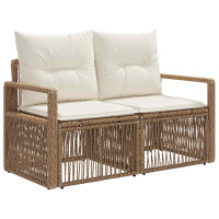 Produktbild för Trädgårdsoffset 8 pcs Beige konstrotting