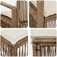 Produktbild för Trädgårdsoffset 8 pcs Beige konstrotting