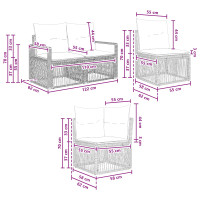 Produktbild för Trädgårdsoffset 8 pcs Beige konstrotting