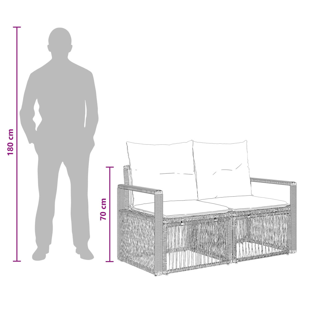 Produktbild för Trädgårdsoffset 8 pcs Beige konstrotting
