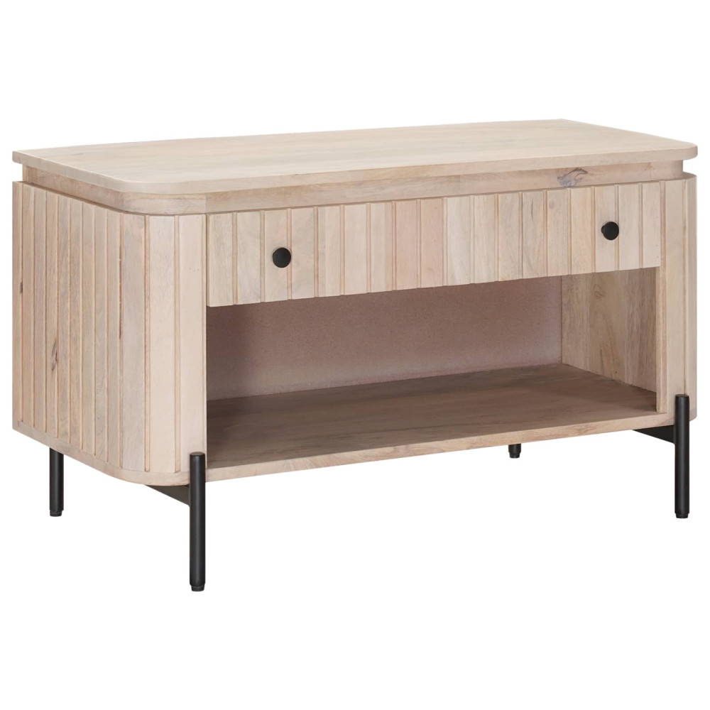 Produktbild för Skobänk 85 x 37 x 48 cm Massivt mangoträ och konstruerat trä