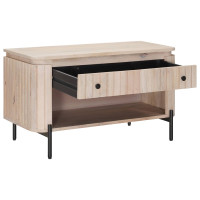 Produktbild för Skobänk 85 x 37 x 48 cm Massivt mangoträ och konstruerat trä