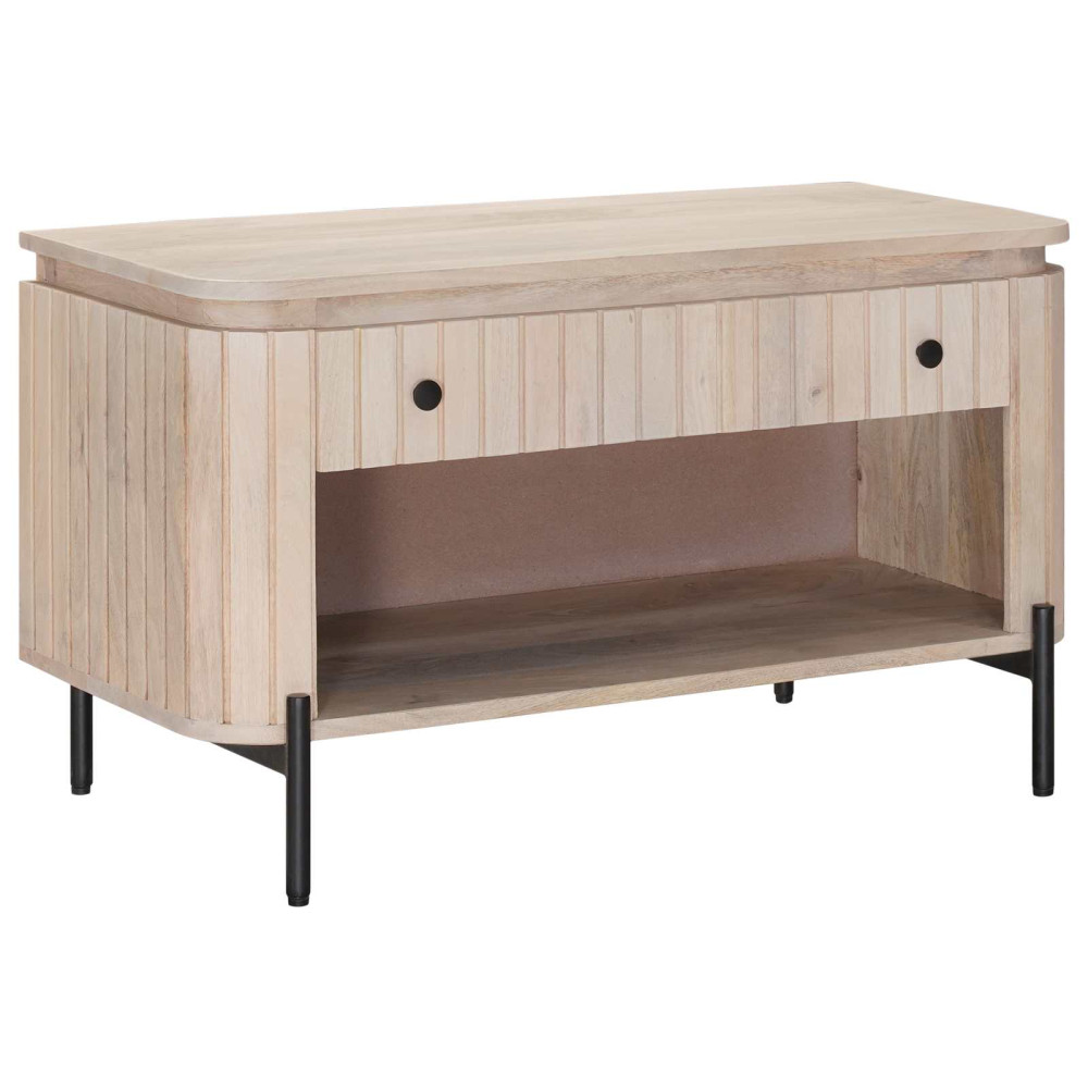 Produktbild för Skobänk 85 x 37 x 48 cm Massivt mangoträ och konstruerat trä