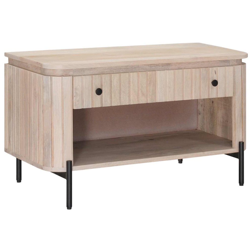 Produktbild för Skobänk 85 x 37 x 48 cm Massivt mangoträ och konstruerat trä