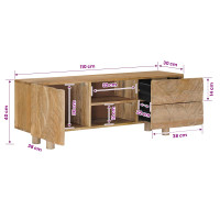 Produktbild för TV-skåp 110 x 30 x 40 cm Massivt mangoträ och konstruerat trä
