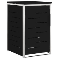 Produktbild för Sopcontainerförvar Svart 77,5 x 69 x 112,5 cm Rostfritt stål