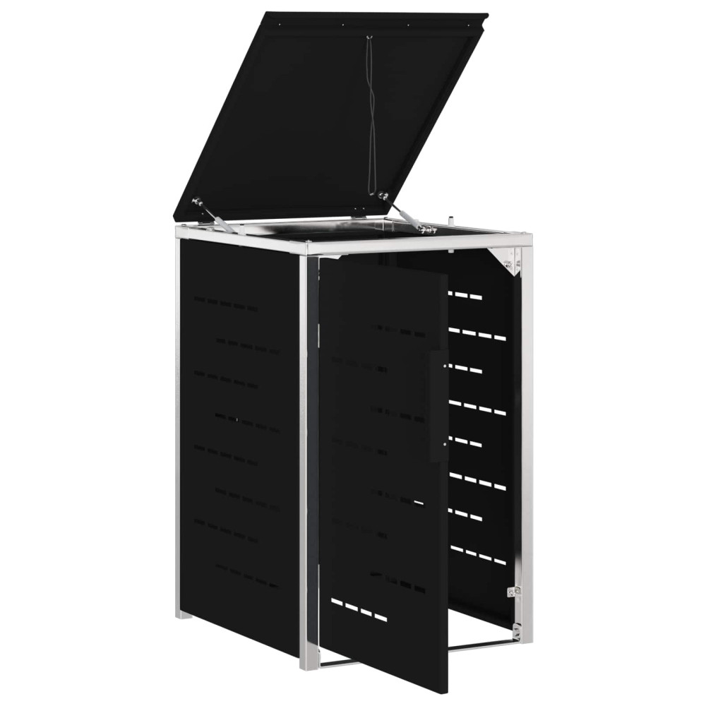 Produktbild för Sopcontainerförvar Svart 77,5 x 69 x 112,5 cm Rostfritt stål