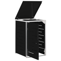 Produktbild för Sopcontainerförvar Svart 77,5 x 69 x 112,5 cm Rostfritt stål