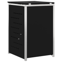 Produktbild för Sopcontainerförvar Svart 77,5 x 69 x 112,5 cm Rostfritt stål