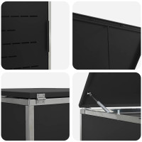 Produktbild för Sopcontainerförvar Svart 77,5 x 69 x 112,5 cm Rostfritt stål