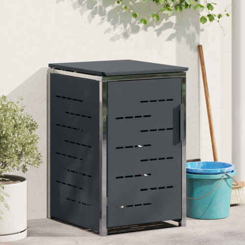 vidaXL Sopcontainerförvar Antracit 77,5 x 69 x 112,5 cm Rostfritt stål