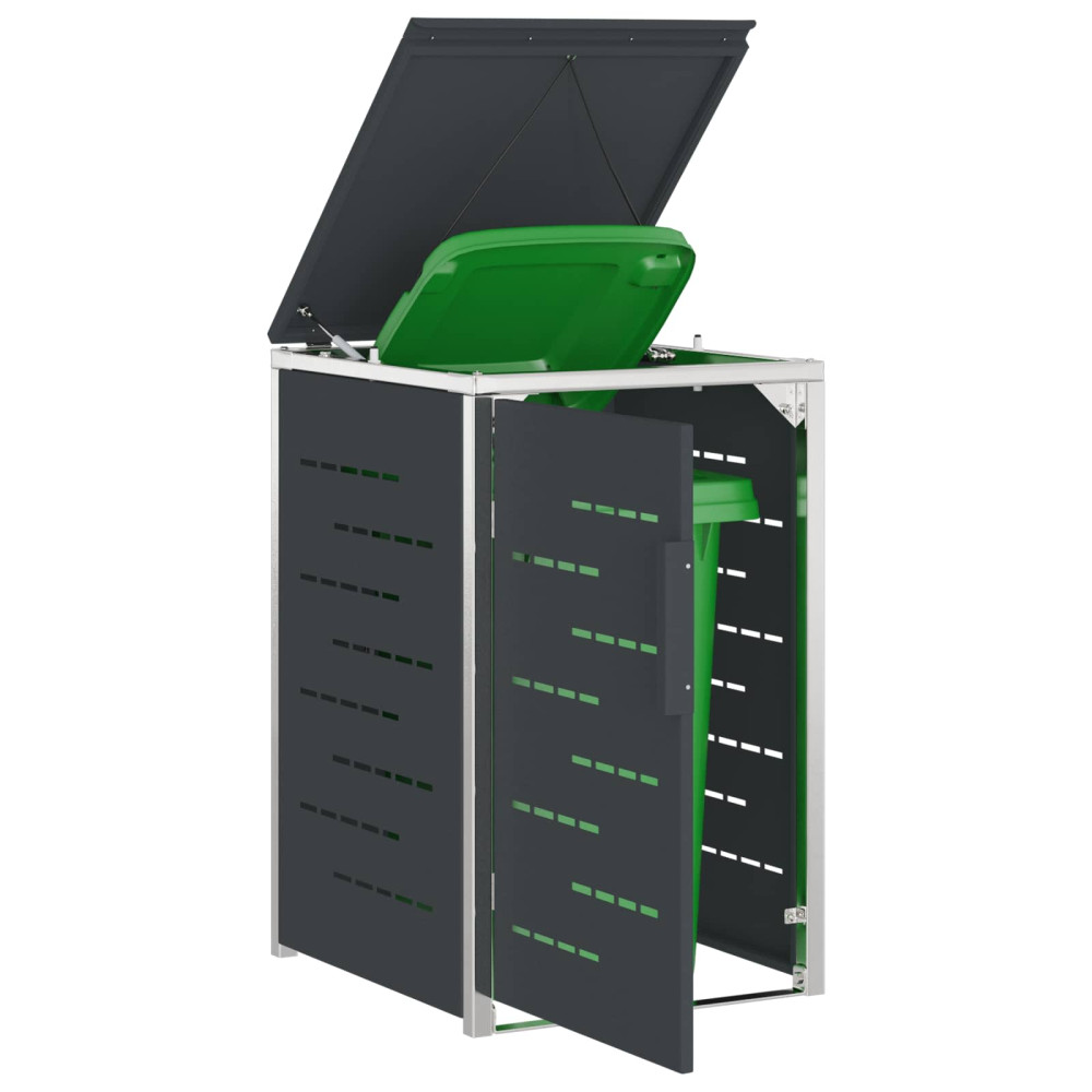 Produktbild för Sopcontainerförvar Antracit 77,5 x 69 x 112,5 cm Rostfritt stål