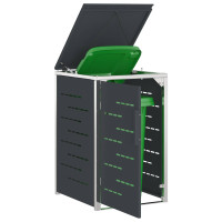 Produktbild för Sopcontainerförvar Antracit 77,5 x 69 x 112,5 cm Rostfritt stål