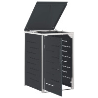 Produktbild för Sopcontainerförvar Antracit 77,5 x 69 x 112,5 cm Rostfritt stål
