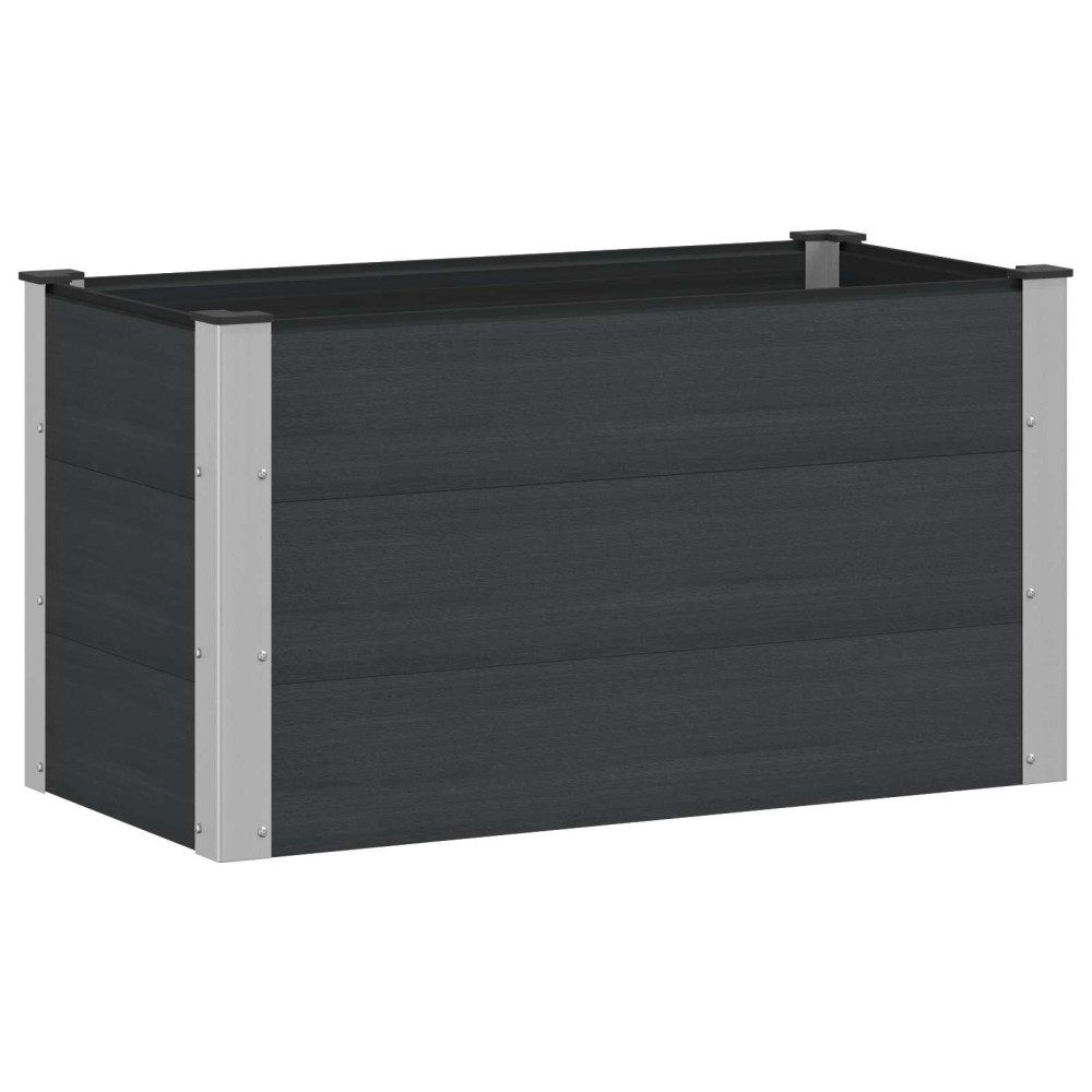 Produktbild för Upphöjd odlingslåda Svart 100 x 50 x 54 cm WPC och aluminium