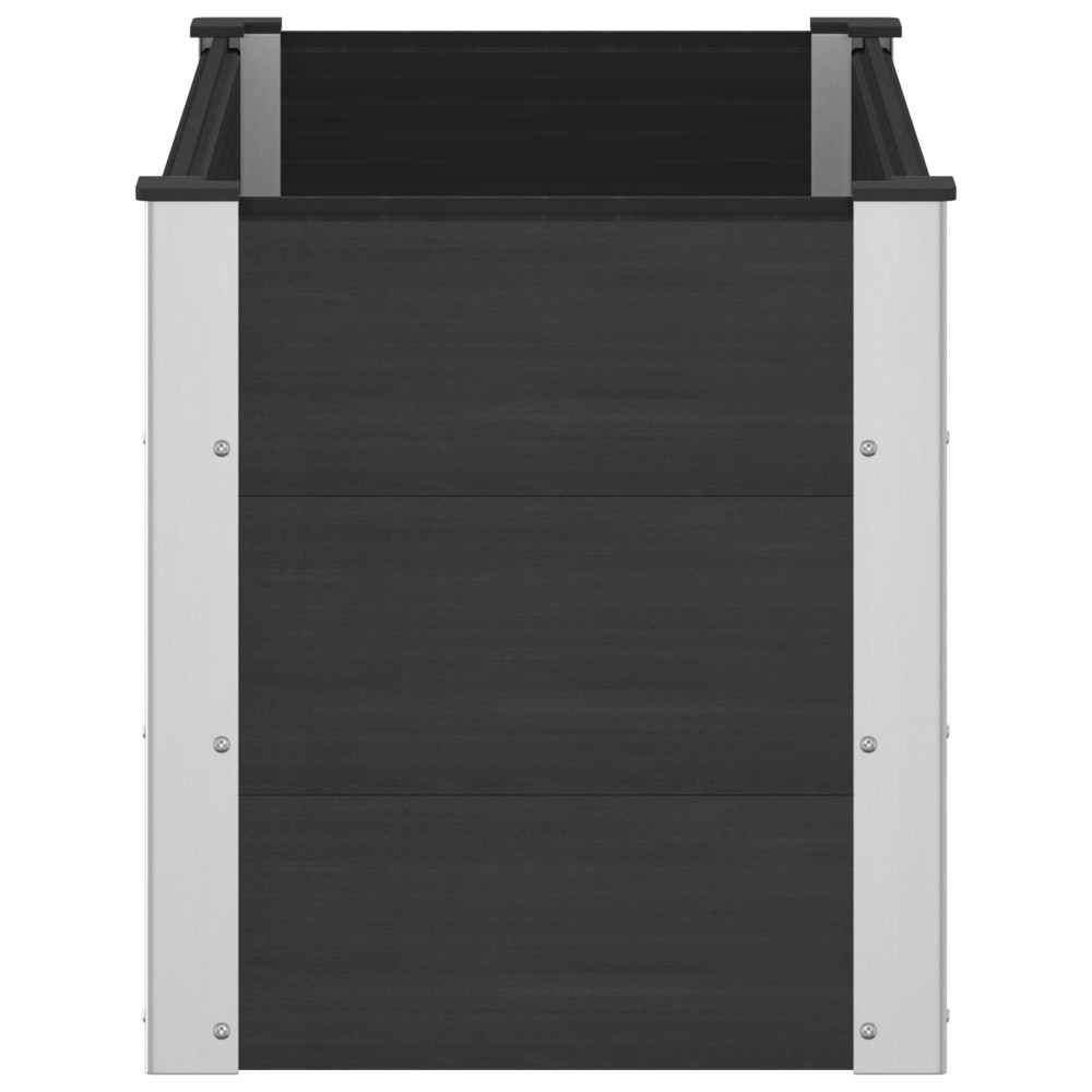 Produktbild för Upphöjd odlingslåda Svart 100 x 50 x 54 cm WPC och aluminium