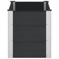 Produktbild för Upphöjd odlingslåda Svart 100 x 50 x 54 cm WPC och aluminium