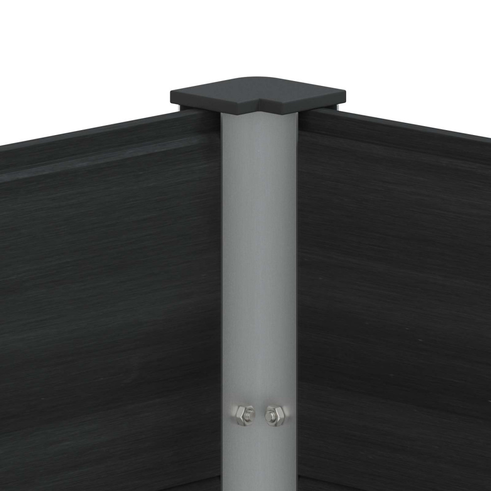 Produktbild för Upphöjd odlingslåda Svart 100 x 50 x 54 cm WPC och aluminium