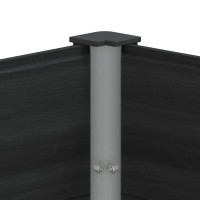 Produktbild för Upphöjd odlingslåda Svart 100 x 50 x 54 cm WPC och aluminium