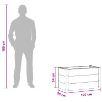 Produktbild för Upphöjd odlingslåda Svart 100 x 50 x 54 cm WPC och aluminium