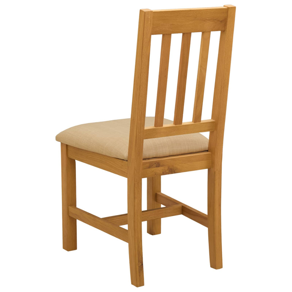 Produktbild för Matstol VENLO 2 pcs Massivt Ekträ Beige 45 x 53 x 92 cm