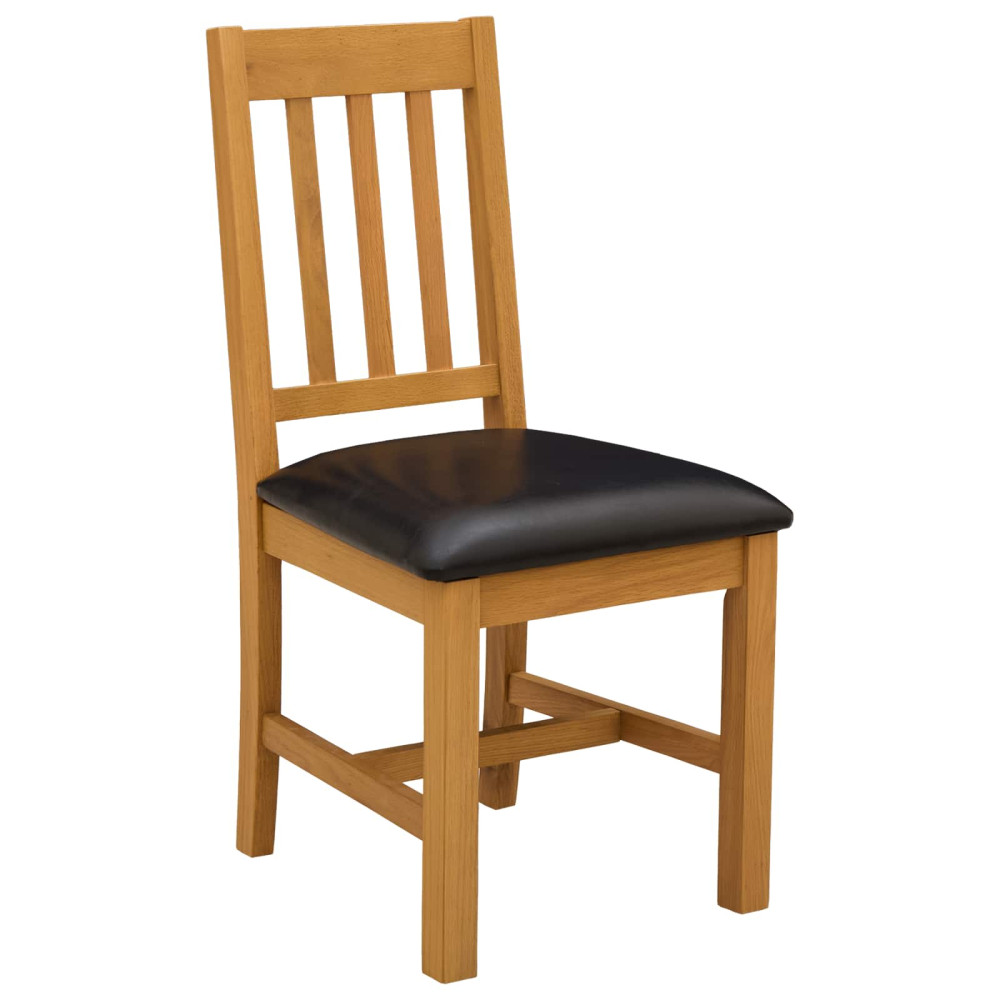 Produktbild för Matstol VENLO 2 pcs Massivt Ekträ Svart 45 x 53 x 92 cm