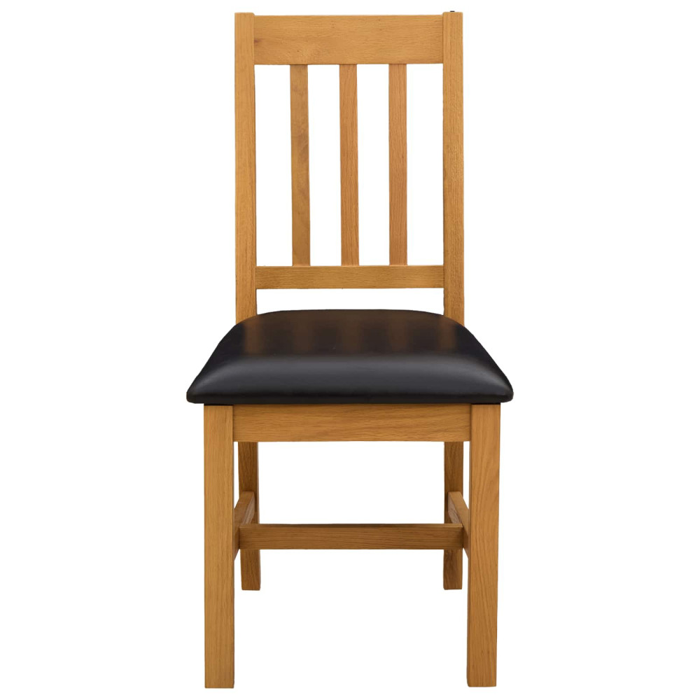 Produktbild för Matstol VENLO 2 pcs Massivt Ekträ Svart 45 x 53 x 92 cm