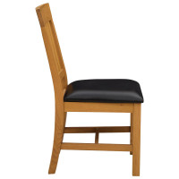 Produktbild för Matstol VENLO 2 pcs Massivt Ekträ Svart 45 x 53 x 92 cm