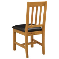 Produktbild för Matstol VENLO 2 pcs Massivt Ekträ Svart 45 x 53 x 92 cm