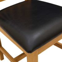Produktbild för Matstol VENLO 2 pcs Massivt Ekträ Svart 45 x 53 x 92 cm