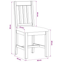 Produktbild för Matstol VENLO 2 pcs Massivt Ekträ Svart 45 x 53 x 92 cm