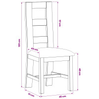 Produktbild för Matstol 2 pcs Massivt Ekträ Grå 45 x 51 x 105 cm
