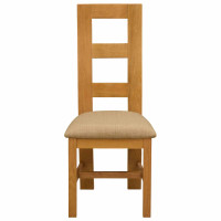 Produktbild för Matstol 2 pcs Massivt Ekträ Beige 45 x 51 x 105 cm