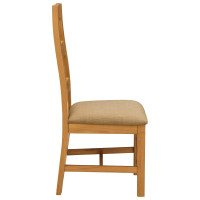 Produktbild för Matstol 2 pcs Massivt Ekträ Beige 45 x 51 x 105 cm