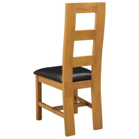 Produktbild för Matstol 2 pcs Massivt Ekträ Svart 45 x 51 x 105 cm